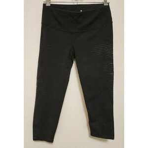 Athleta Gel Chaturanga Capri Leggings With Shiny Details Size Small Black